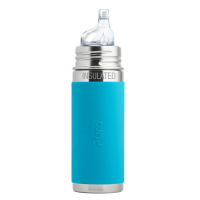 Pura Kiki 9oz Vacuum Insulated Sippy Bottle - Aqua Sleeve
